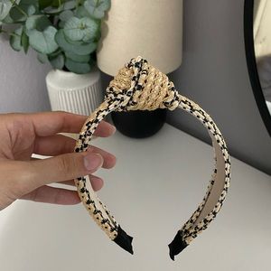 Cream knot headband